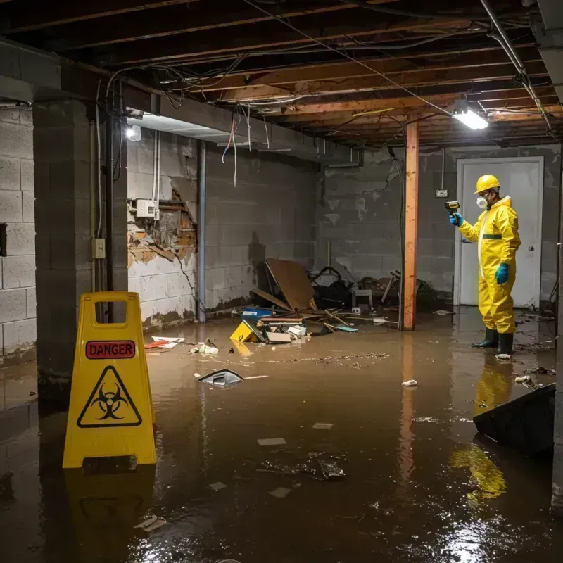 Flooded Basement Electrical Hazard in Chrisman, IL Property